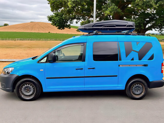 VW Caddy with a rooftop box